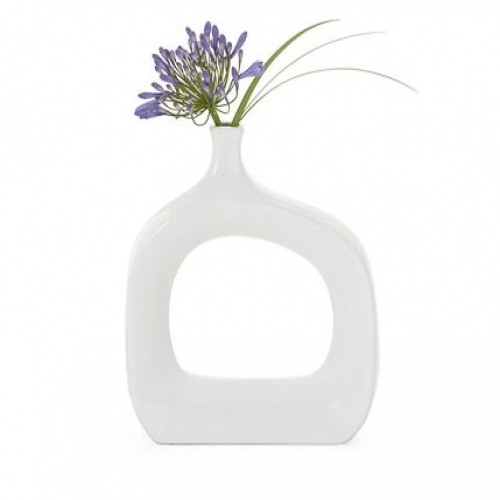 White Ceramic Vase Short